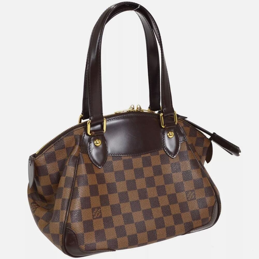 Louis Vuitton Verona PM Damier Ebene Handbag Brown Checkered Classic - Picture 4 of 15